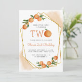 Oranje kleine Cutie Citrus 2e verjaardag Kaart (Staand voorkant)