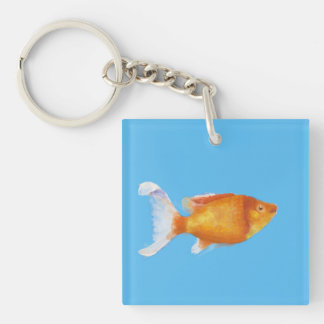 Oranje kleine vis sleutelhanger