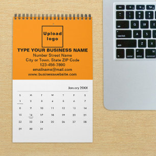 Oranje kleur Business Branding op Agenda Kalender