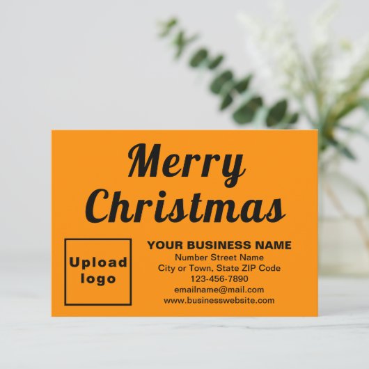 Oranje kleur | Christmas | Kleine platte groet Kaart (Staand voorkant)