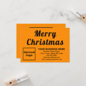 Oranje kleur | Christmas | Kleine platte groet Kaart (Voorkant / Achterkant in situ)