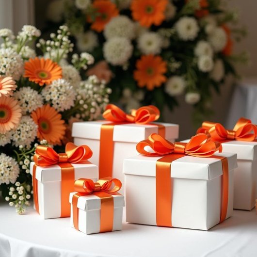 Oranje kleur #E06C32 satijn lint