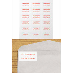Oranje Kleur Eenvoudige Teksten Zakelijk Adres Eti Etiket