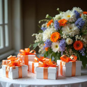 Oranje kleur #EF8747 Satin Ribbon Lint