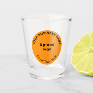Oranje Kleur Rond Zakelijk Merk op Shot Glass Glas