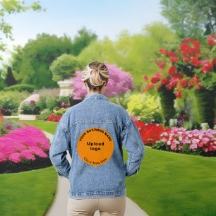 Oranje Kleur Ronde Zakelijk Merk op Vrouwen Denim Jacket