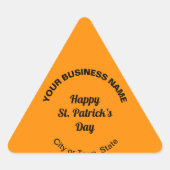 Oranje kleur Saint Patrick Business Driehoek Sticker (Voorkant)