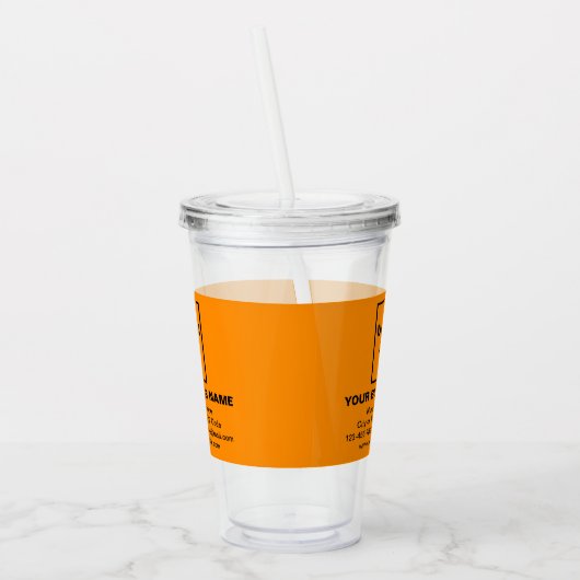 Oranje Kleur Zakelijk Merk op Acryl Tumbler Acryl Drinkbeker (Links)