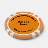 Oranje Kleur Zakelijk Merk op Poker Chips (Enkel)