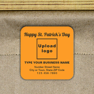 Oranje kleuren Saint Patrick Business Square Stick Vierkante Sticker