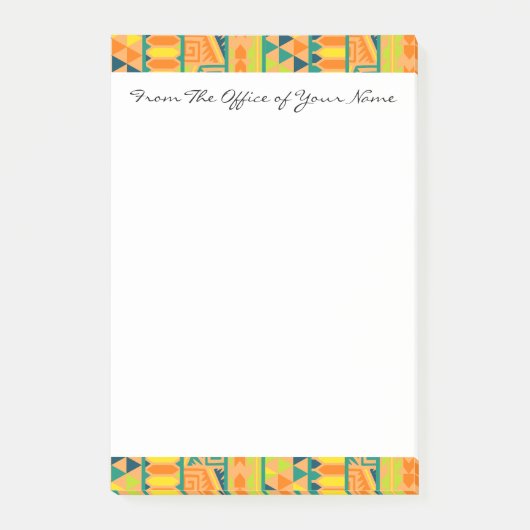 Oranje kleurrijk Abstract Aztec - proefmodel Post-it® Notes (Voorkant)
