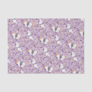 Oranje knoppen op lavendebloemen tissuepapier