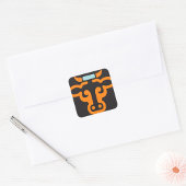 Oranje Koeien Hoofd Stickers