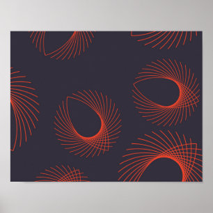 Oranje, koele, trendy, geometrische oogabstractie poster