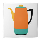 Oranje koffiepercolator tegeltje (Voorkant)