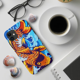 Oranje koi vis blauw iPhone 11 hoesje