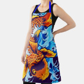 Oranje koi vis blauw schort (Insitu)