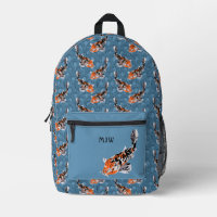 Oranje Koi-vis op blauwe golven gevild