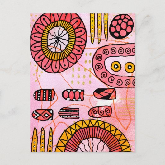 Oranje Koraal Abstracte Prentkaart Briefkaart (Voorkant)