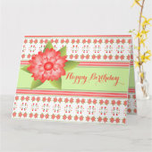 Oranje koraal, gedrenkt kaart (Gele Bloem)