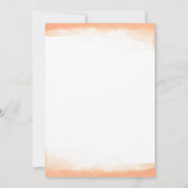 Oranje koraal Waterverf Modern Chic Wedding Kaart (Achterkant)