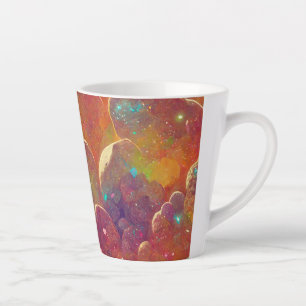 Oranje kosmische wolken die Patroon herhalen Latte Mok