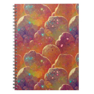 Oranje kosmische wolken die Patroon herhalen Notitieboek