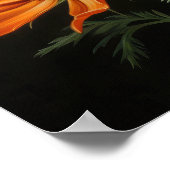 Oranje Kosmos Bloemen Art Print Poster (Hoek)