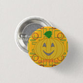 Oranje kostuum ontwerp Happy Pumpkin Day Button (Voorkant /achterkant)