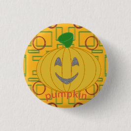 Oranje kostuum ontwerp Happy Pumpkin Day Button