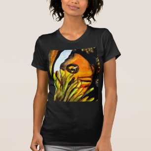 Oranje Koud waterverf originele kunstschilderij T-shirt