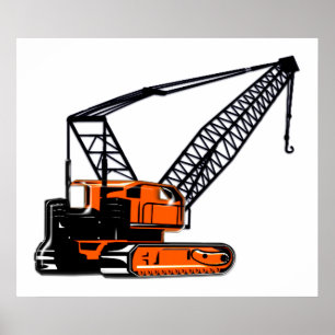 Oranje kraan poster
