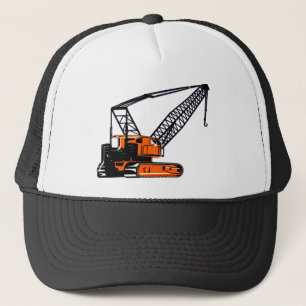 Oranje kraan trucker pet