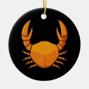Oranje krab keramisch ornament