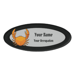 Oranje krab naambadge