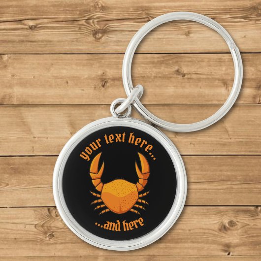 Oranje krab sleutelhanger