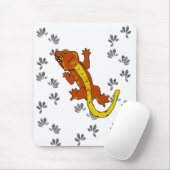 Oranje krestie voetafdrukken (mousepad) muismat (Met muis)