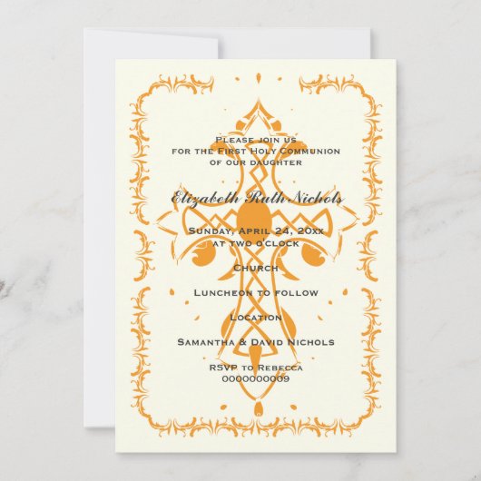 Oranje Kruis Eerste Communie bevestiging Kaart (Voorkant)
