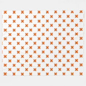 Oranje kruisstiften op wit fleece deken (Voorkant (Horizontaal))