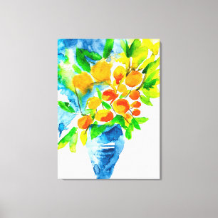 Oranje kumquat fruit kunst waterverf canvas afdruk