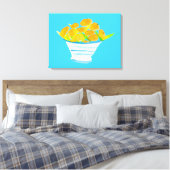 Oranje kumquats waterverf vruchten canvas afdruk (Insitu (Slaapkamer))