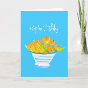 Oranje kumquats waterverf vruchten kaart