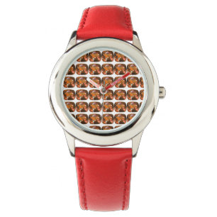 Oranje Kussen-cut Patroon Horloge