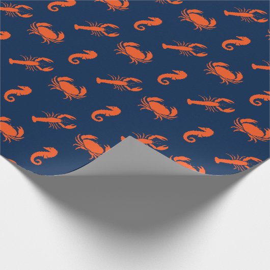 Oranje kustpatroon zeepaardkrabbenzeepaard cadeaupapier (Hoek)