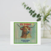Oranje label El Toro Briefkaart (Staand voorkant)