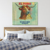 Oranje label El Toro Canvas Afdruk (Insitu (Slaapkamer))
