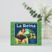  Oranje label La Reina Briefkaart (Staand voorkant)