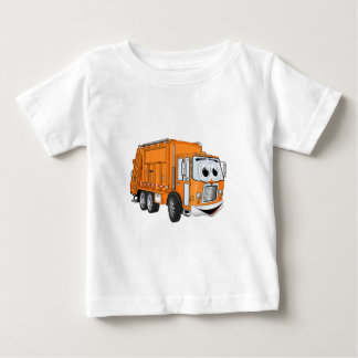 Oranje lachende vuilniswagen Cartoon