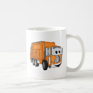 Oranje lachende vuilniswagen Cartoon Koffiemok