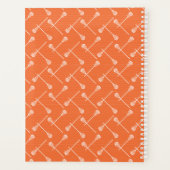 Oranje Lacrosse White Sticks gepatterd Planner (Achterkant)